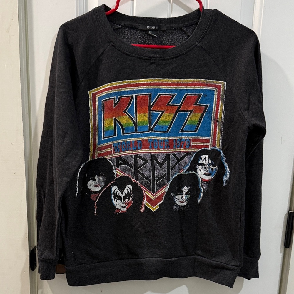 KISS women Black Graphic Sweatshirt